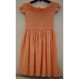 Roxy ARJKD03207 Women's Sz XS Coral Reef Ruched Off The Shoulder Casual Dress